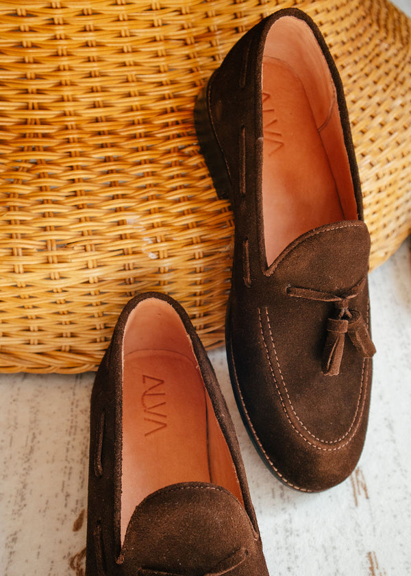 Borla - Brown Suede Tassel Loafer