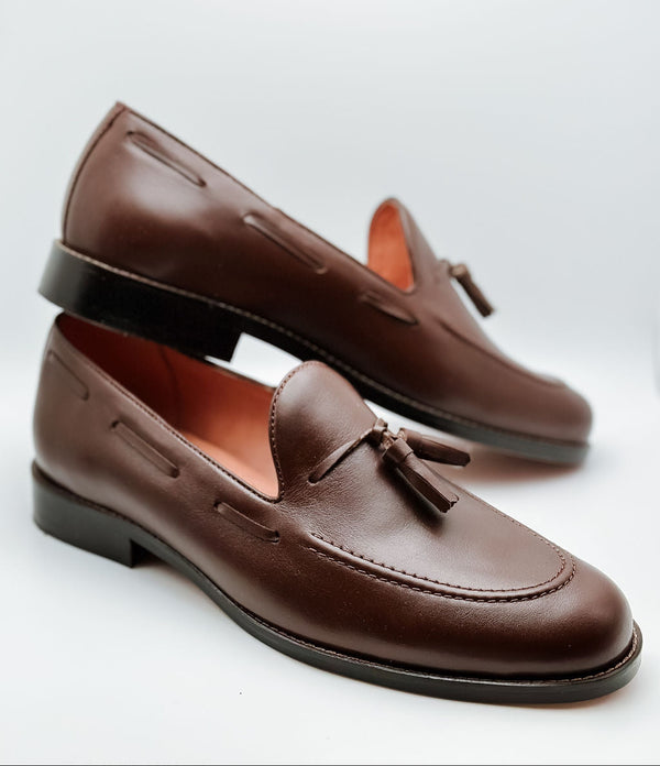 Borla - Brown Leather Tassel Loafer