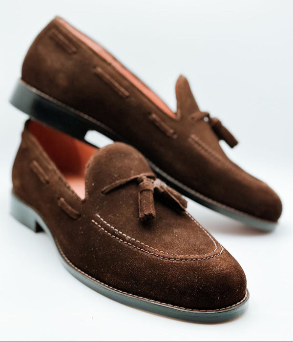 Borla - Brown Suede Tassel Loafer