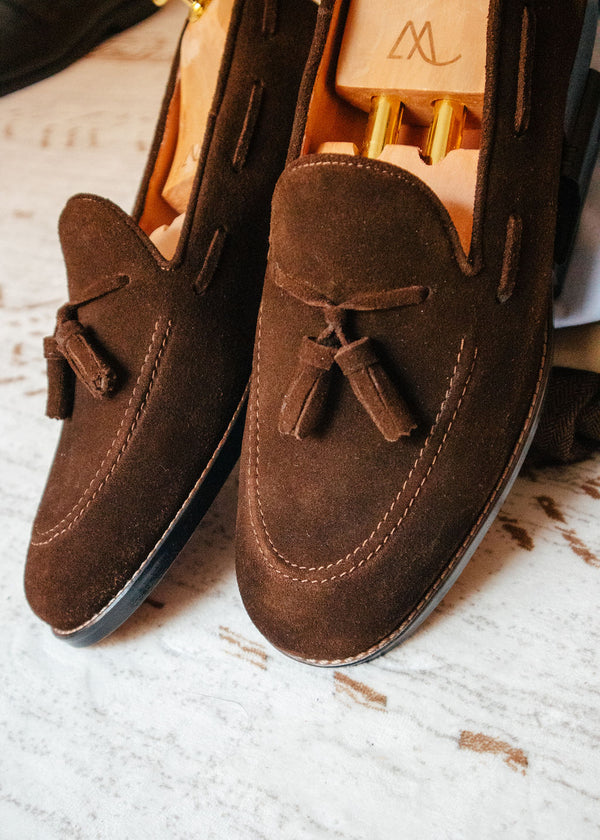 Borla - Brown Suede Tassel Loafer