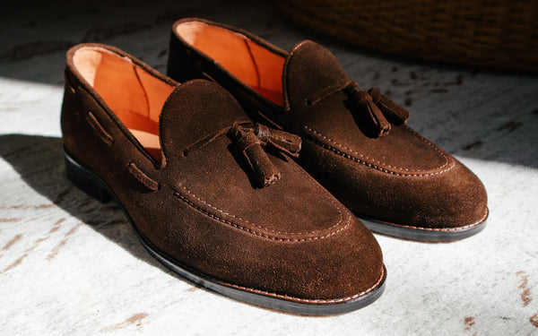 Borla - Brown Suede Tassel Loafer