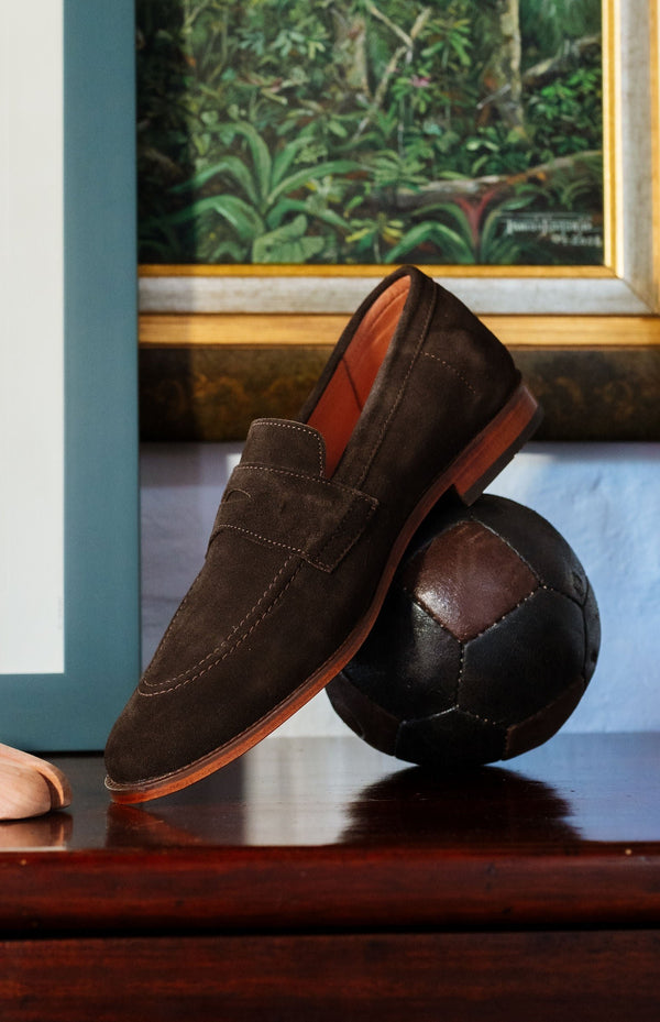 Santa Ana - Dark Brown Suede Loafer