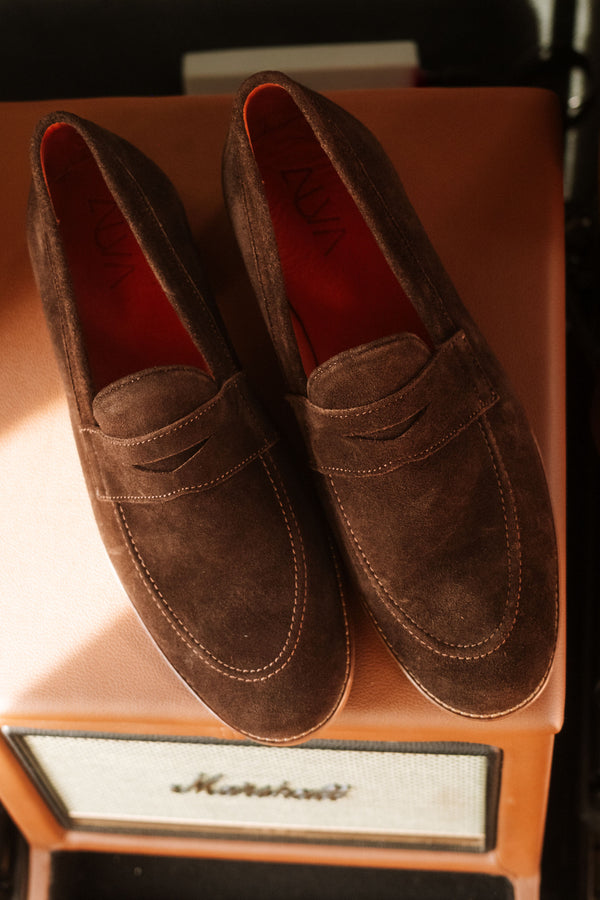 Santa Ana - Dark Brown Suede Loafer