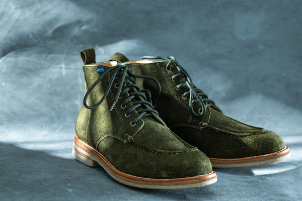 Guano - Olive Suede Moc Toe Boot