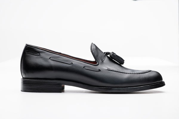 Borla - Black Leather Tassel Loafers