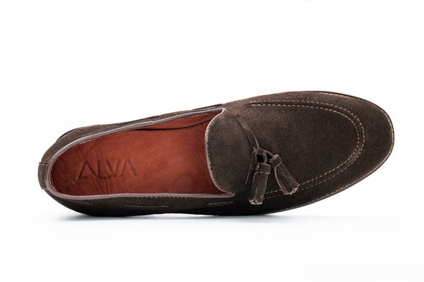 Borla - Brown Suede Tassel Loafer