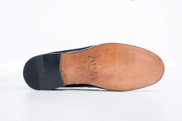 Borla - Black Leather Tassel Loafers