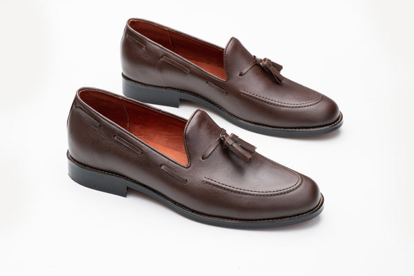 Borla - Brown Leather Tassel Loafer